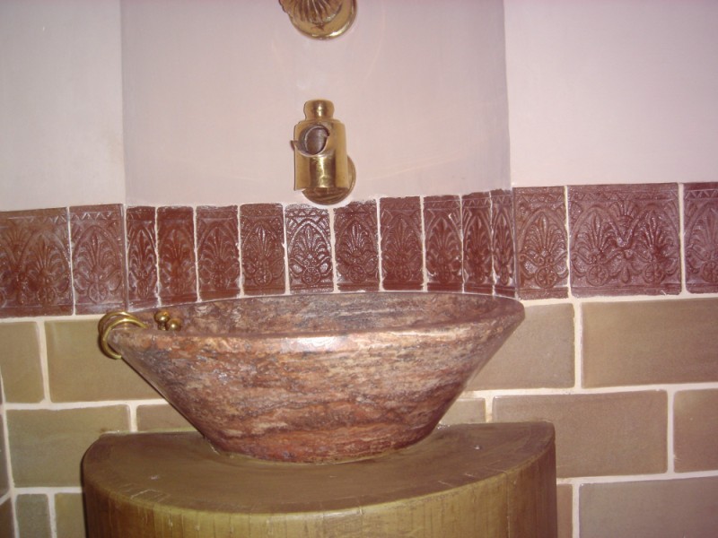 Patio Half Bath Morrocan Handmade Tile Border