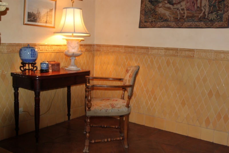 Living Room Handmade Tile Wainscote